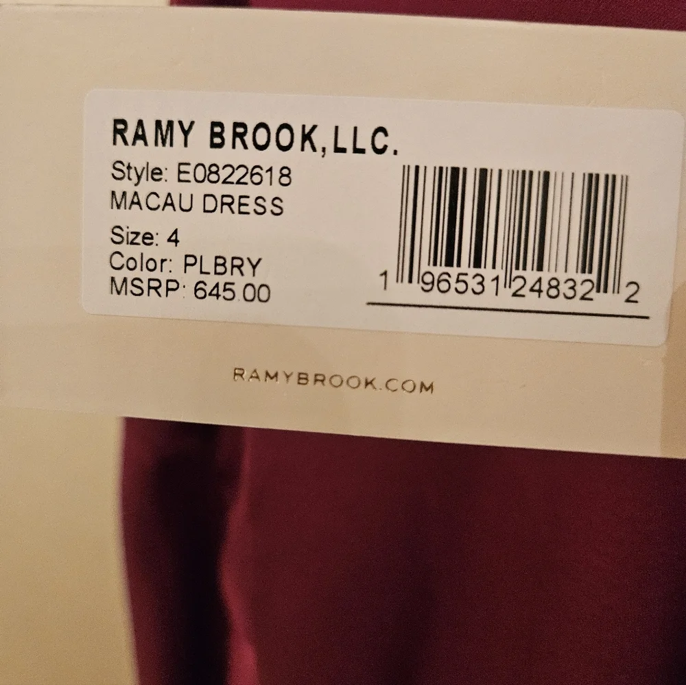 Elegant plum Evening Slip Gown / rhinestone straps. - Picture 3 of 4